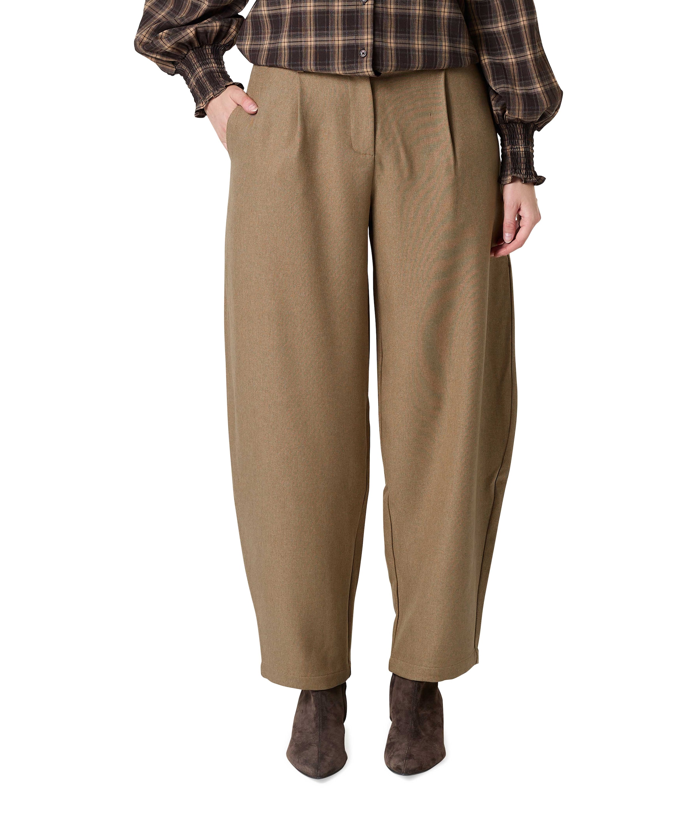 VIAGGI HW TAILORED BARREL dames pantalon beige