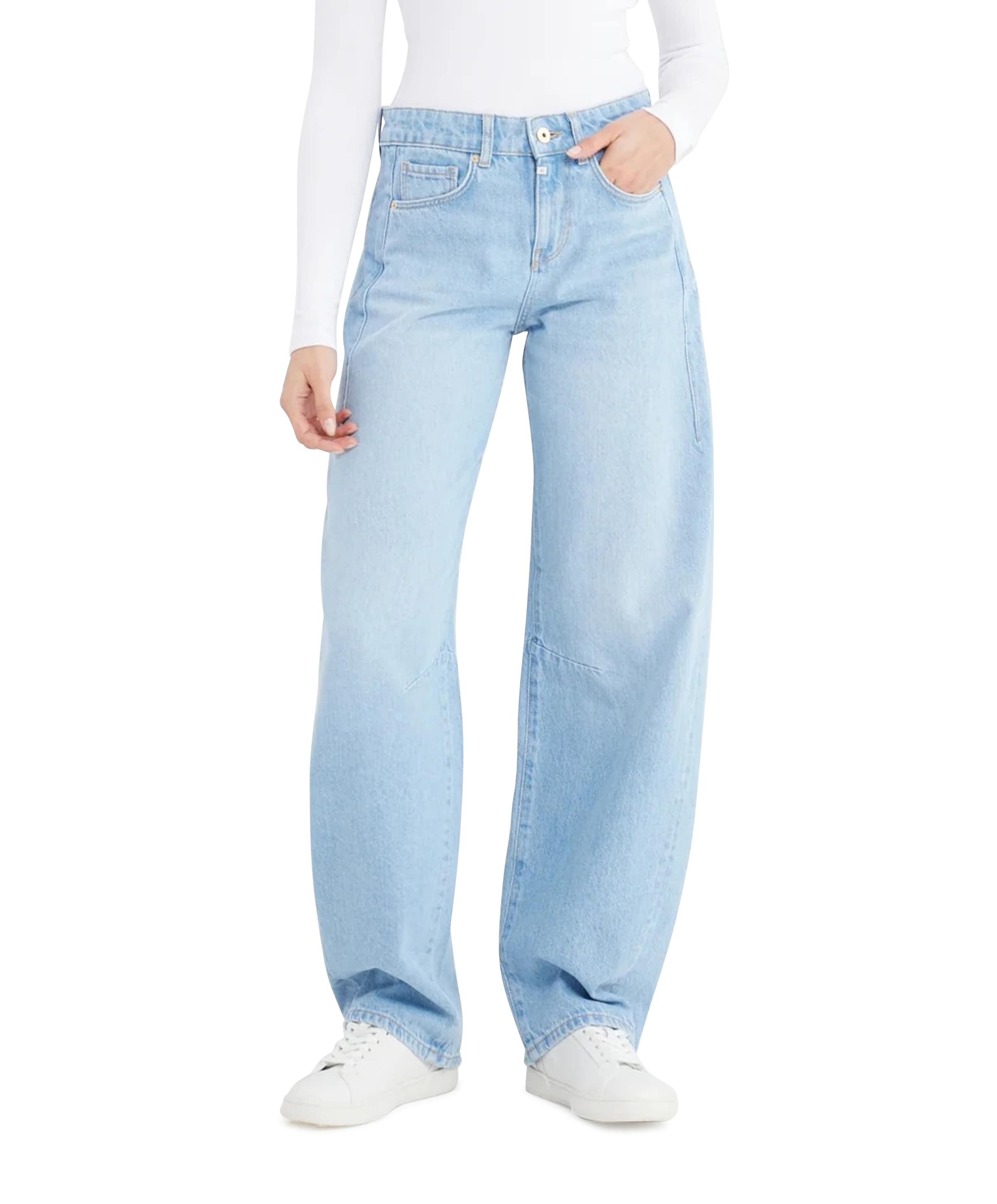 mid waist balloon jeans blauw