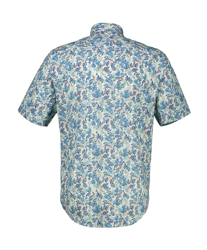 Overhemd korte mouw blauw