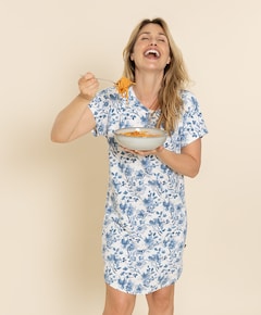 Dames nachthemd blauw