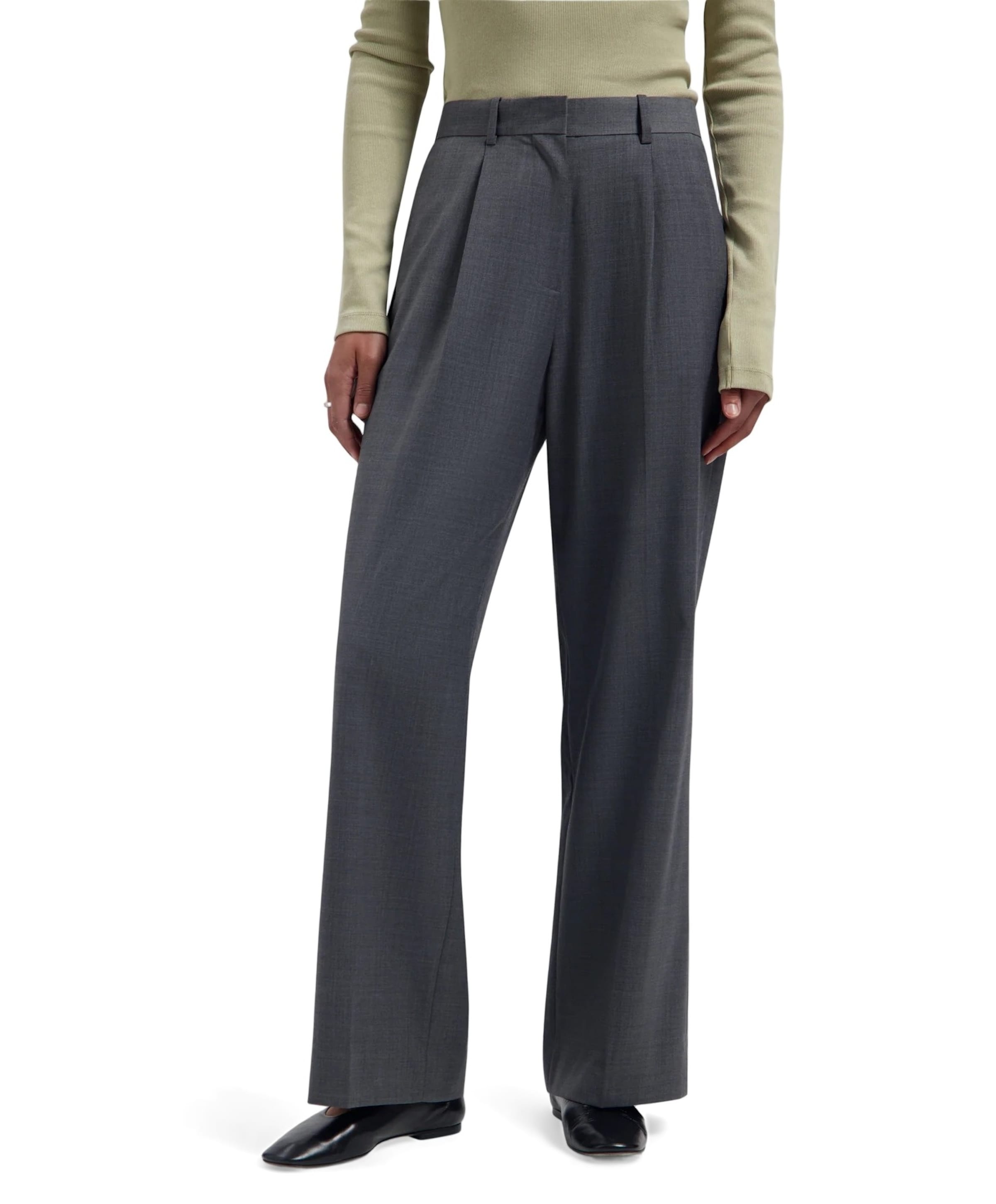 Wool Tailored dames broek grijs