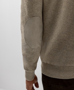 Heren trui met rits beige