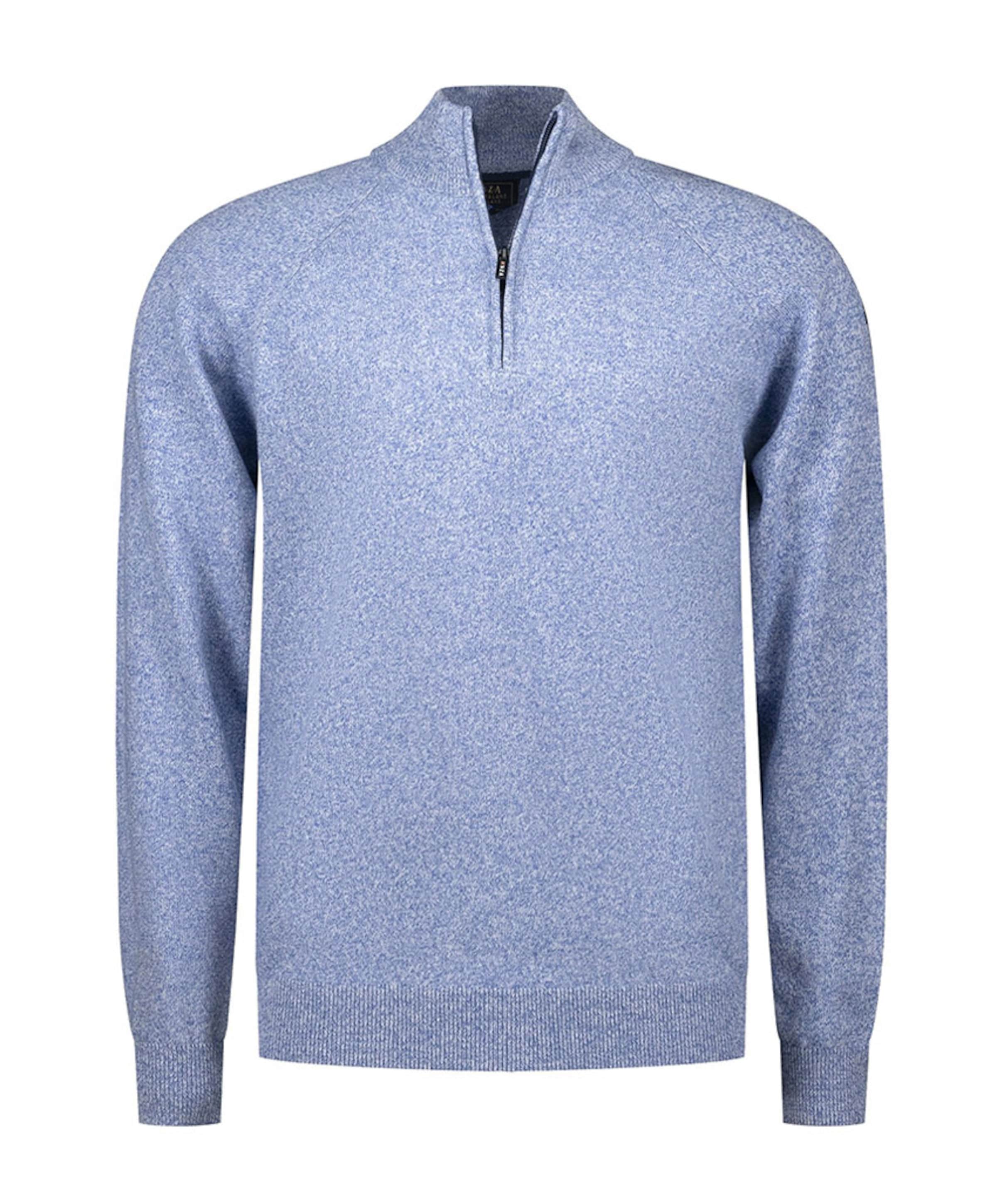 Heren trui met rits blauw