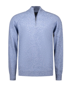 Heren trui met rits blauw