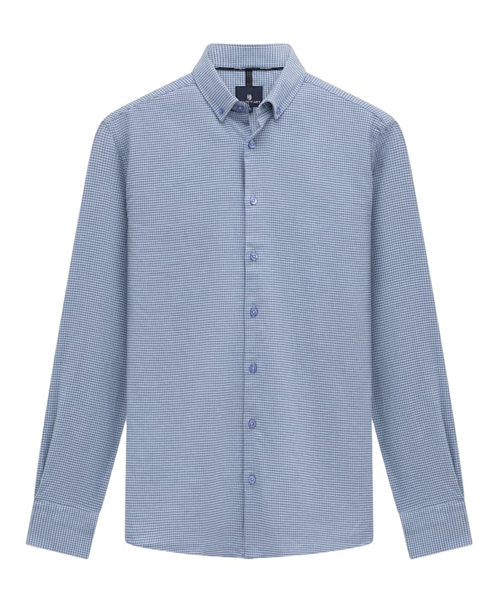 Heren overhemd lange mouw blauw