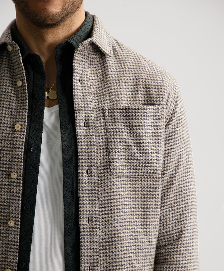 Overhemd lange mouw bruin