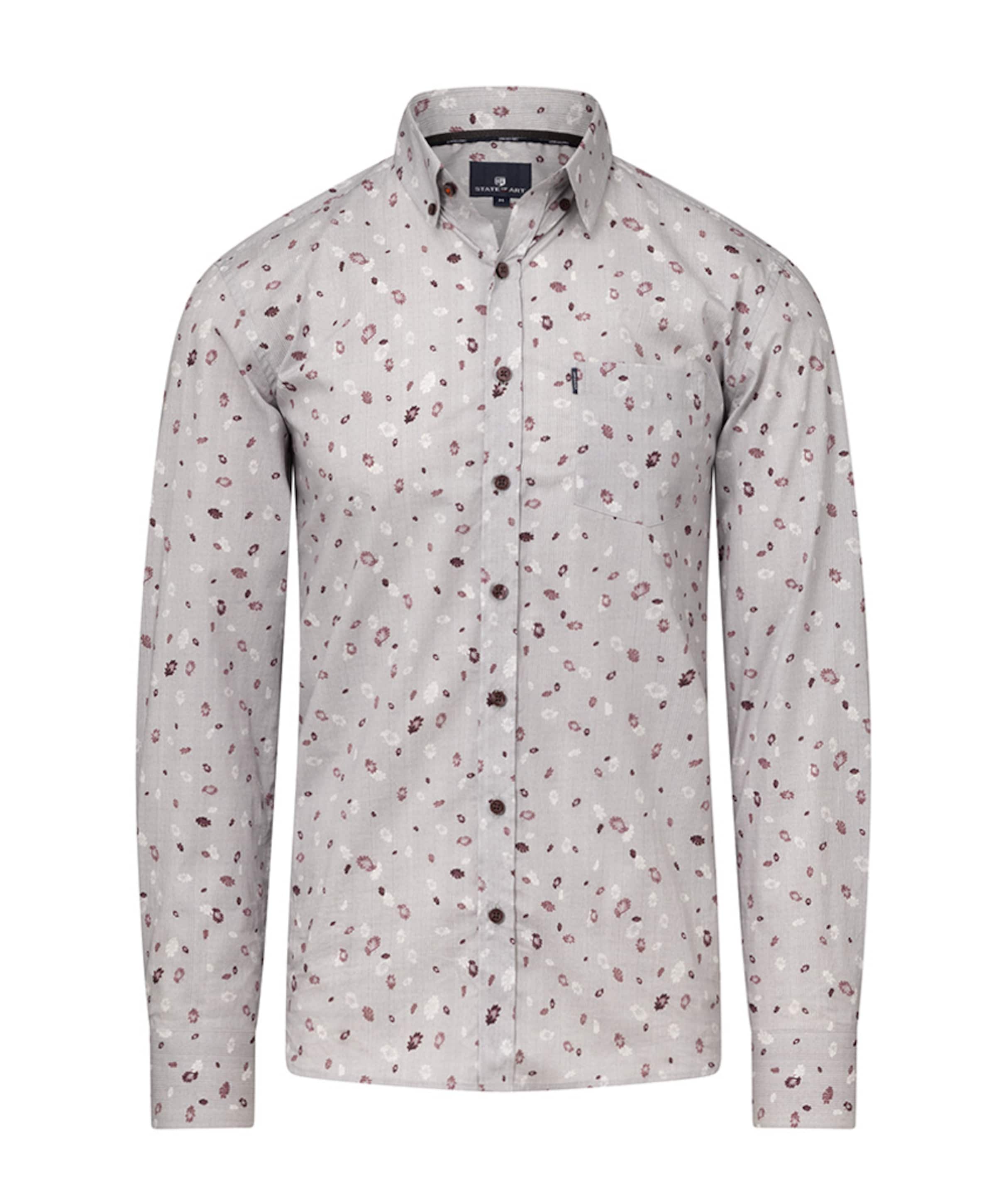 Heren overhemd lange mouw grijs