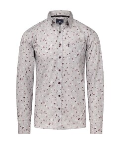 Heren overhemd lange mouw grijs