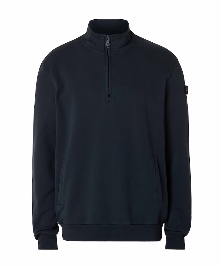 Heren trui met rits blauw