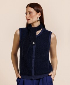 Dames gilet blauw