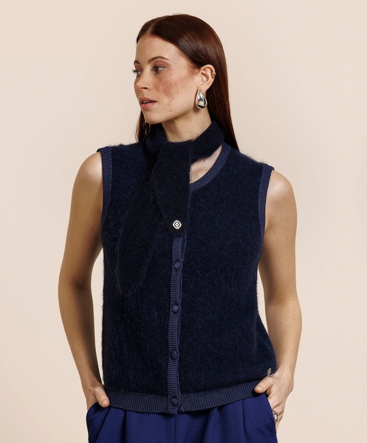 Dames gilet blauw