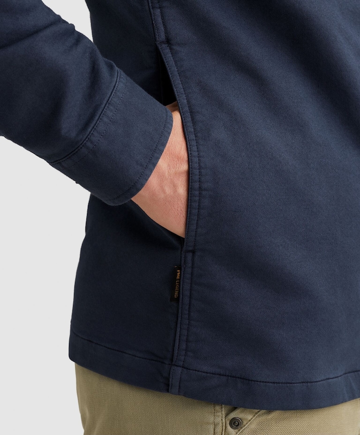 Heren overhemd lange mouw blauw