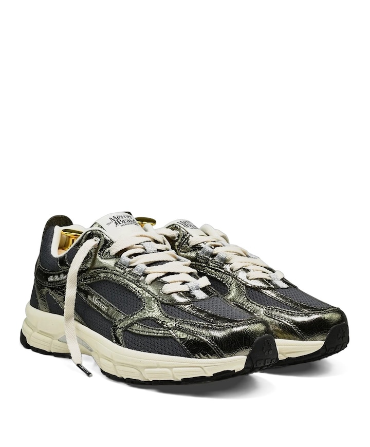 The Re-Run Cracked dames sneakers groen