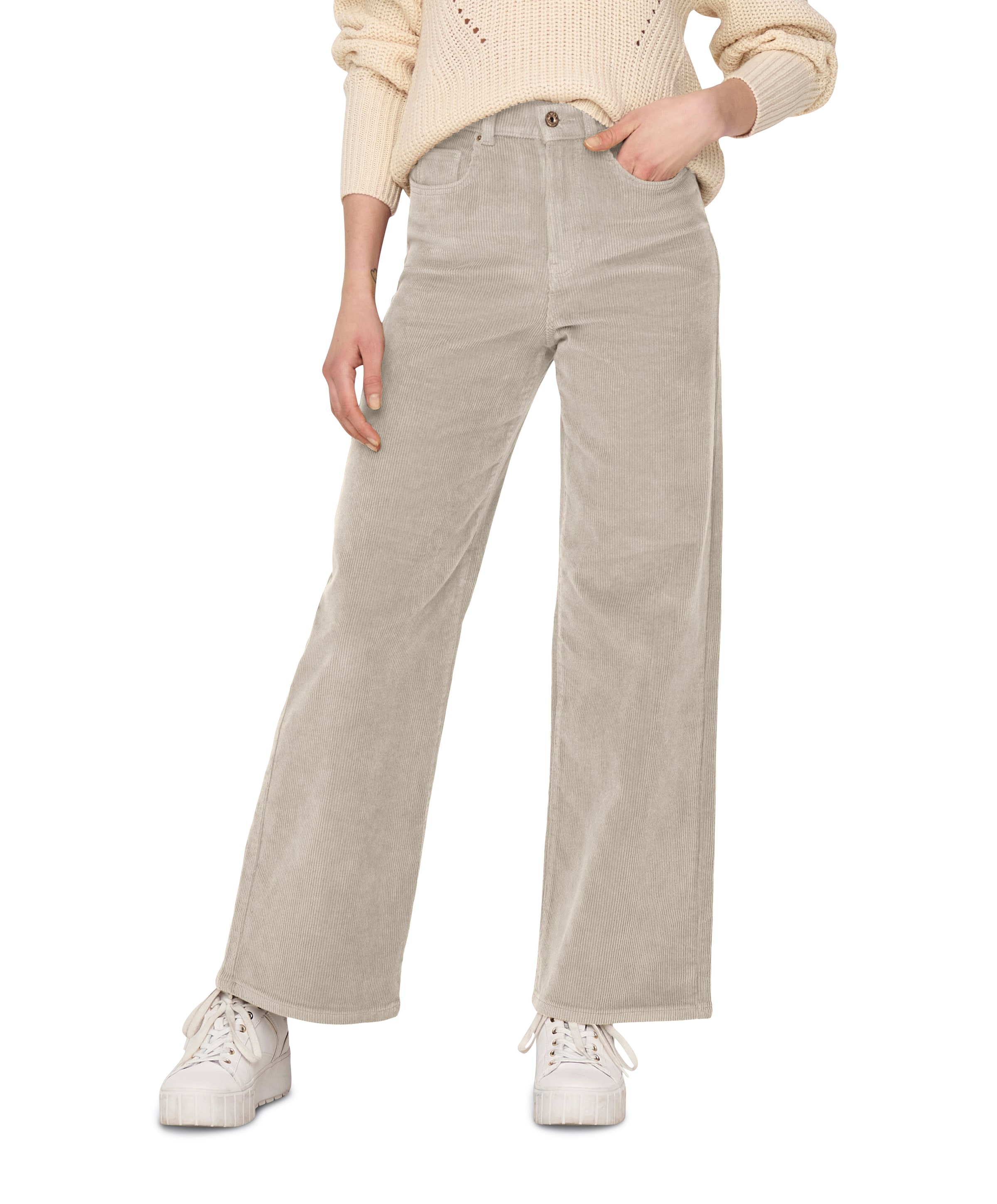ONLHOPE GLOBAL EX HW WIDE CORD dames broek beige