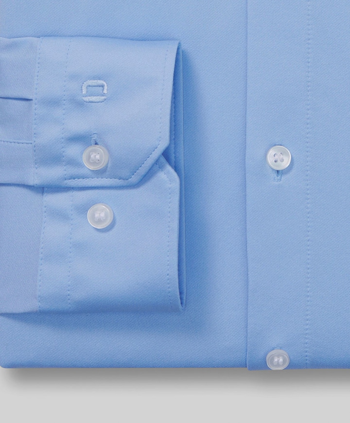 Heren overhemd lange mouw blauw