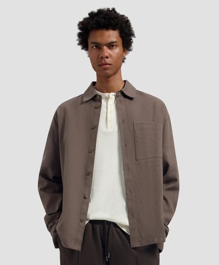 Heren overshirt bruin