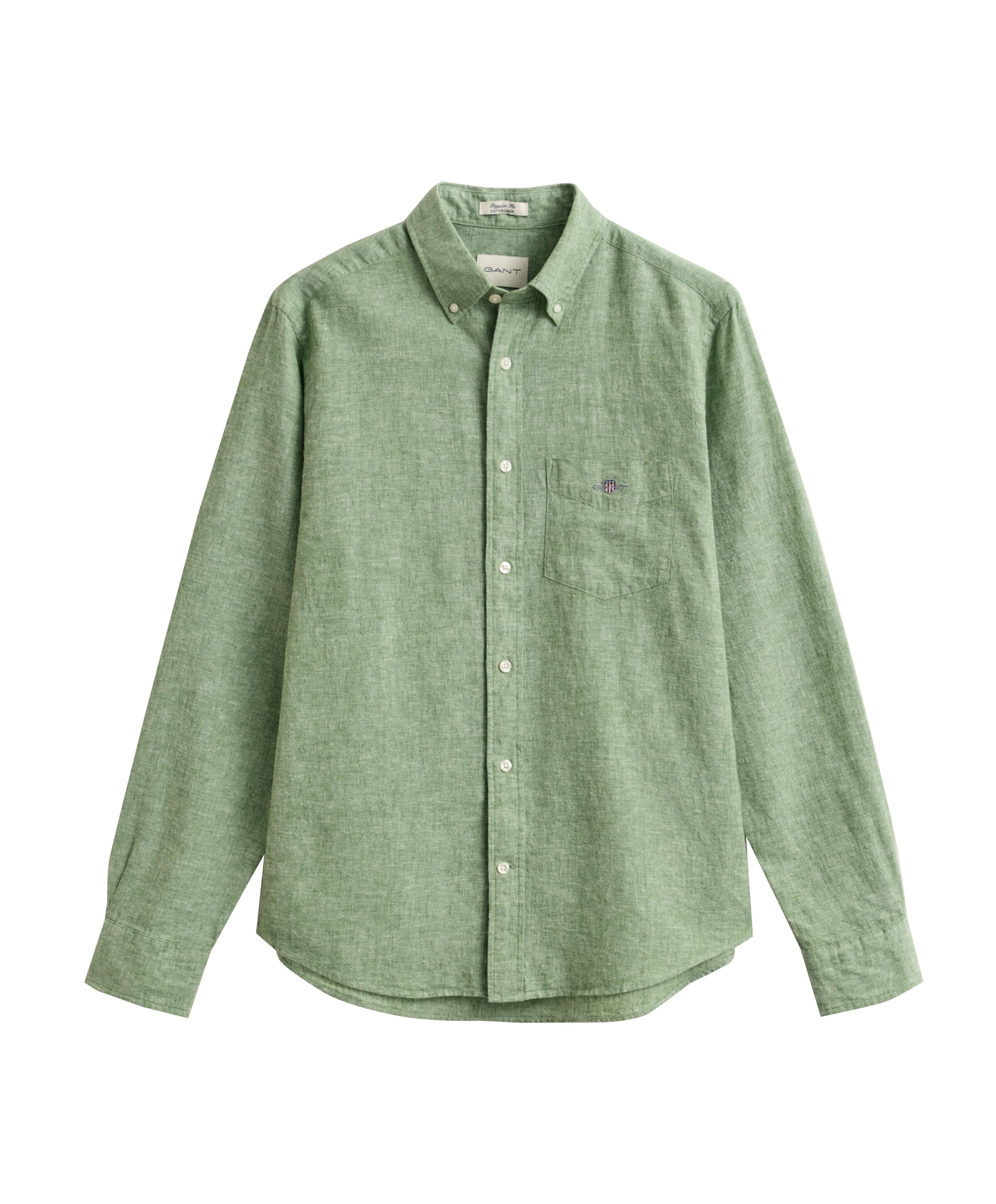 Heren overhemd lange mouw groen