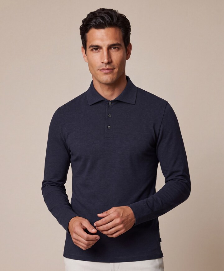 Heren polo blauw