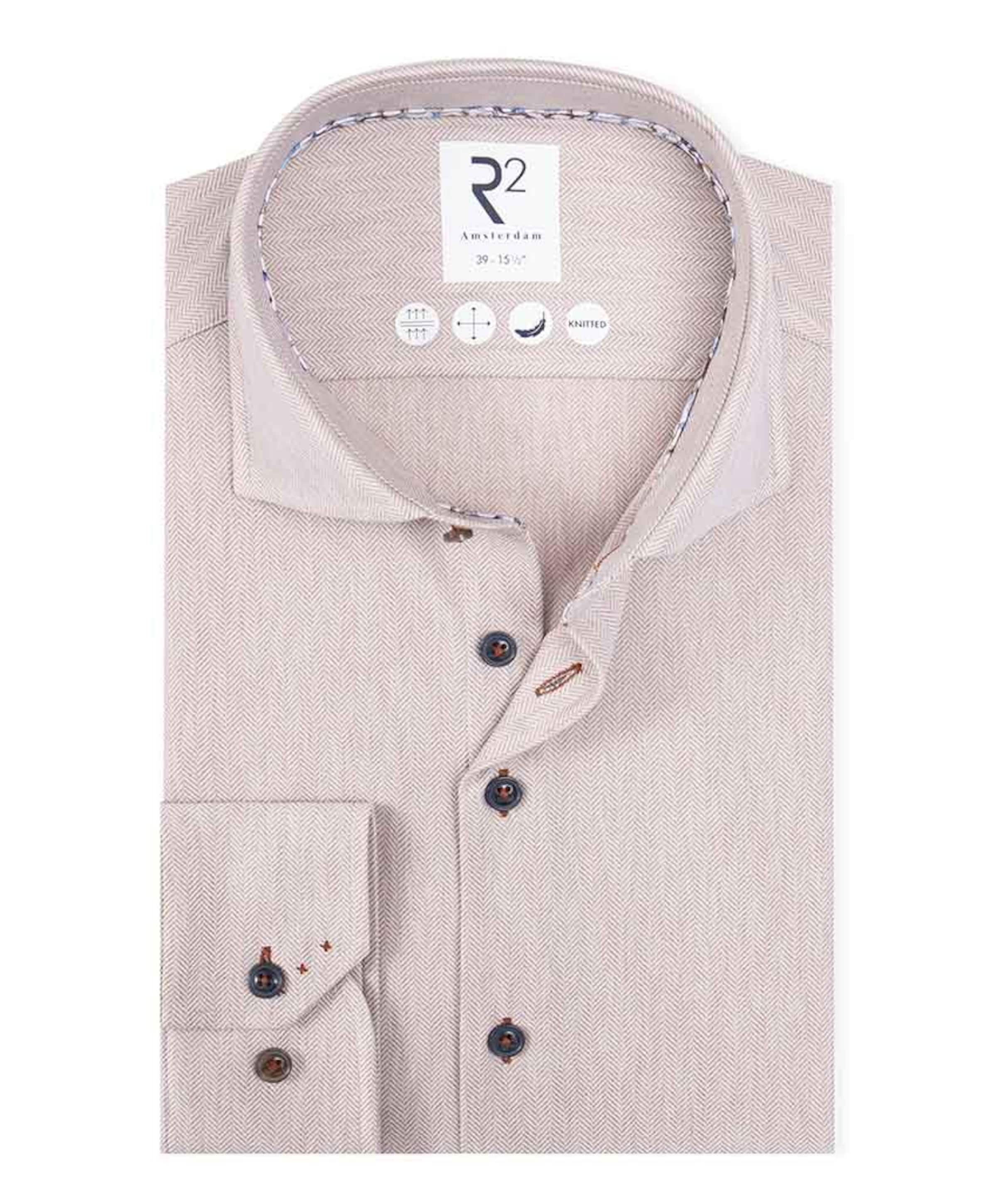 Overhemd lange mouw beige