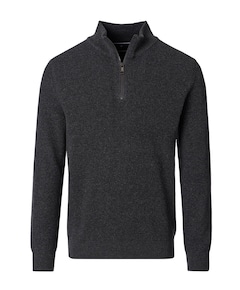 Heren trui met rits grijs