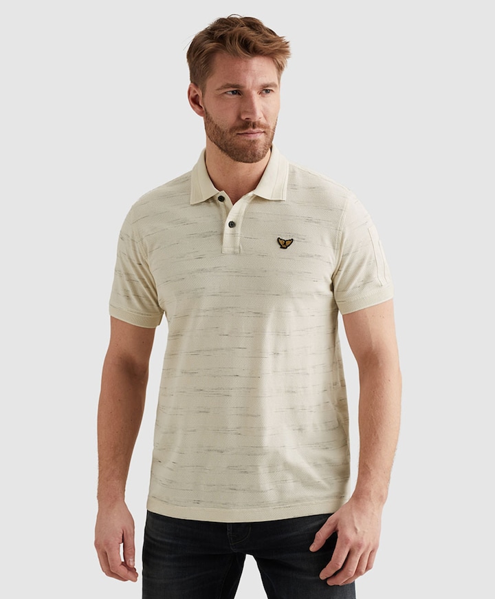 Heren polo ecru
