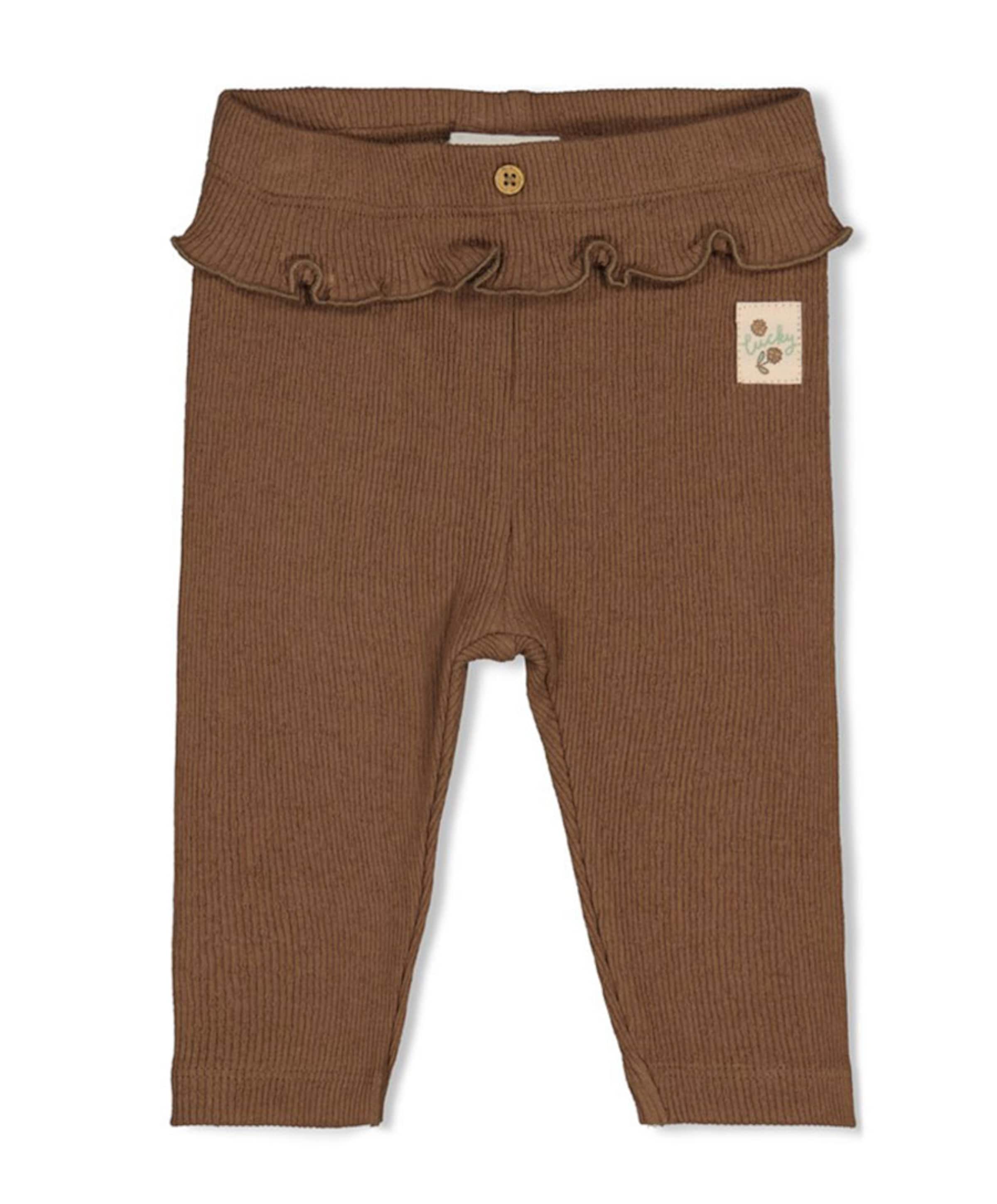 Legging pointelle rib meisjes broek bruin