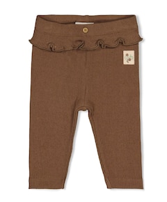 Legging pointelle rib meisjes broek bruin