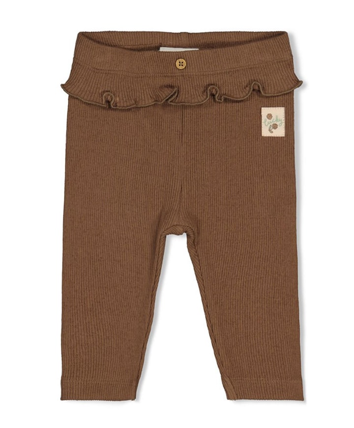 Legging pointelle rib meisjes broek bruin