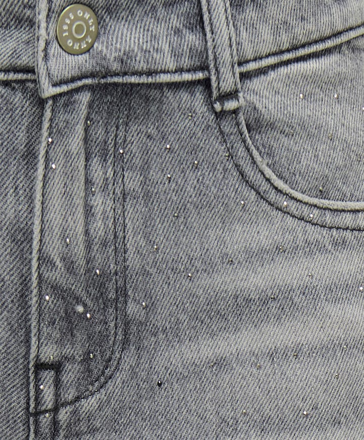 KOGCOBAIN REG WIDE RHINESTONE DNM meisjes jeans grijs