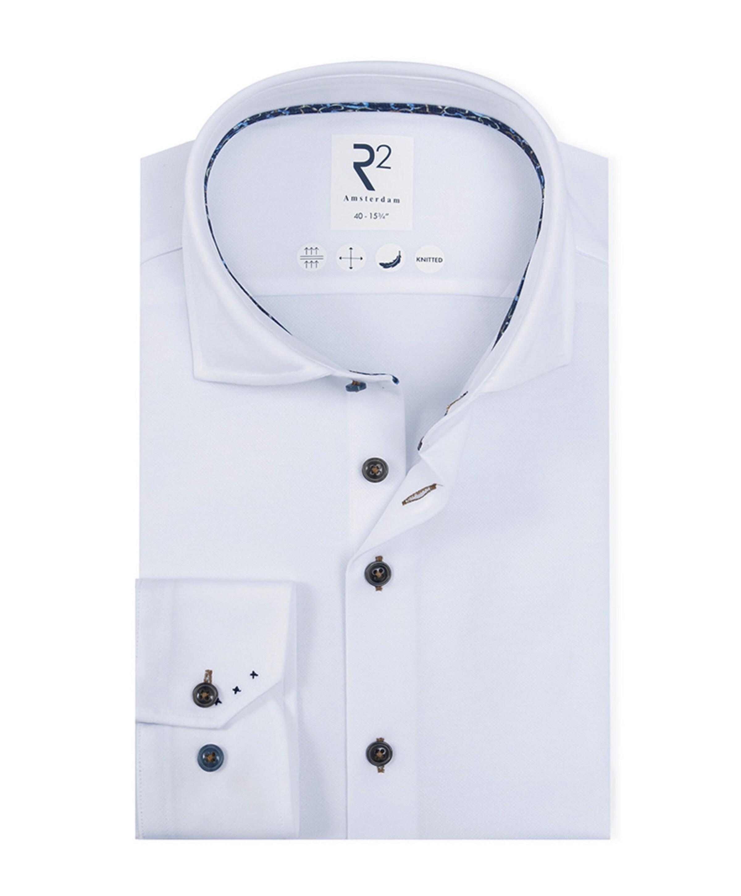 Heren overhemd extra lange mouw wit