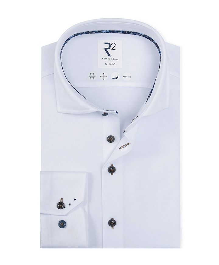 Heren overhemd extra lange mouw wit