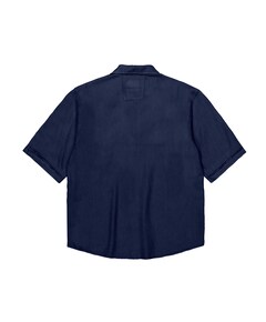 Heren overhemd korte mouw blauw