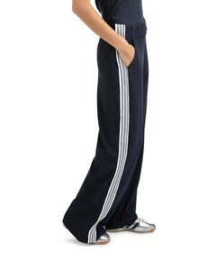 High waist wide leg broek blauw