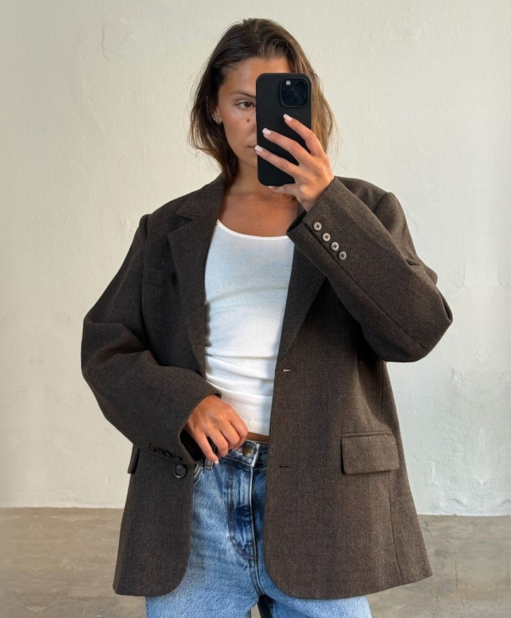 Dames blazer bruin