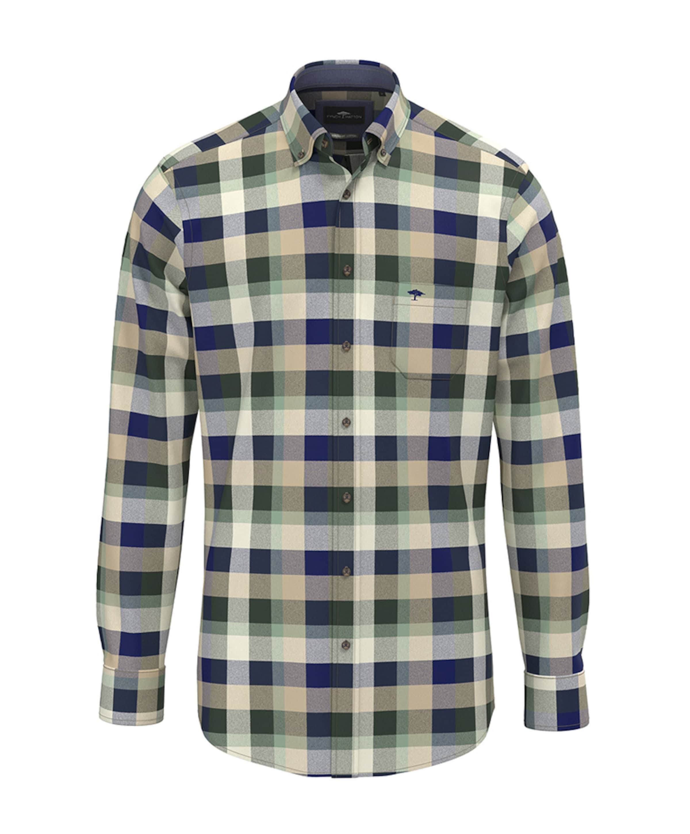 Heren overhemd lange mouw groen