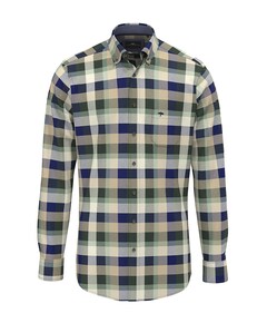 Heren overhemd lange mouw groen