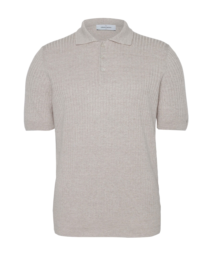 Heren polo beige