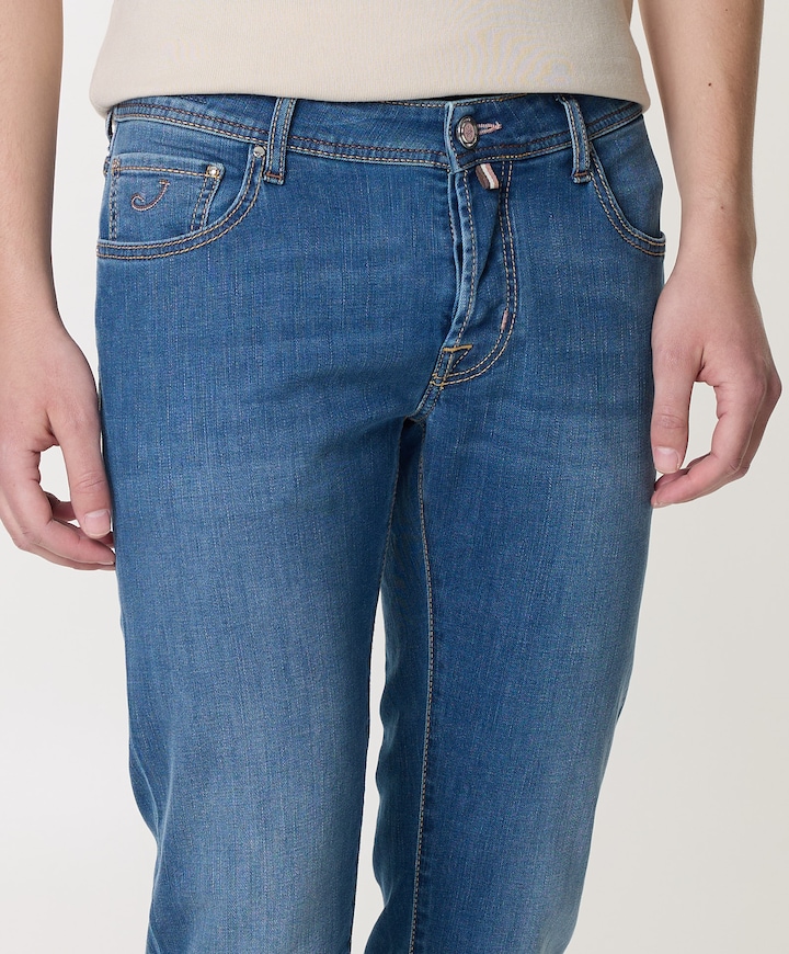 Nick Slim 5 pkt heren jeans blauw