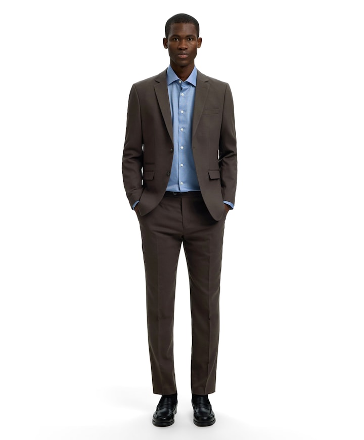 SLHSLIM-NEIL TRS B NOOS heren pantalon bruin