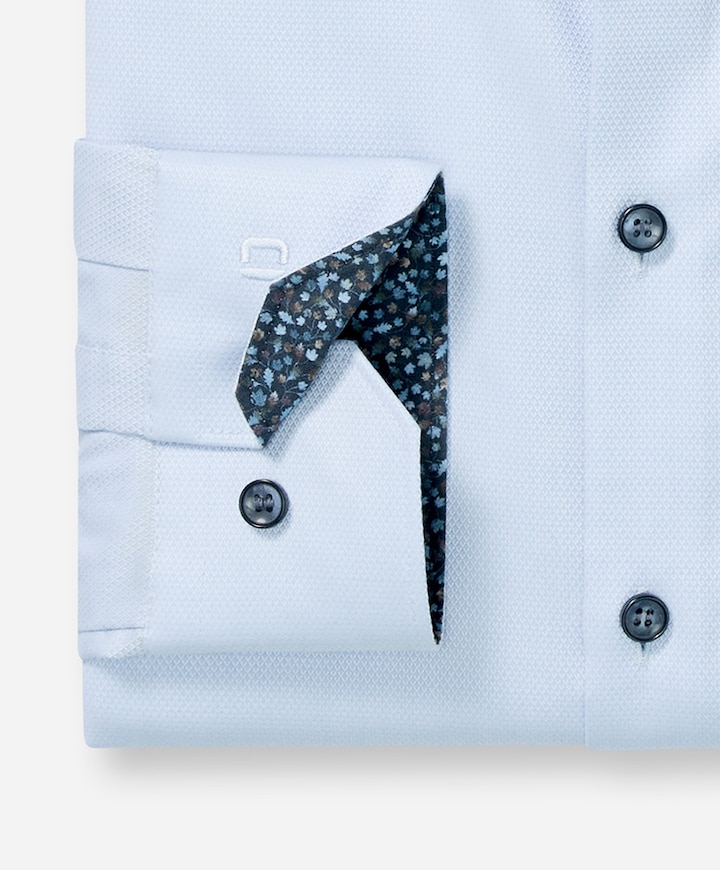 Heren overhemd extra lange mouw blauw