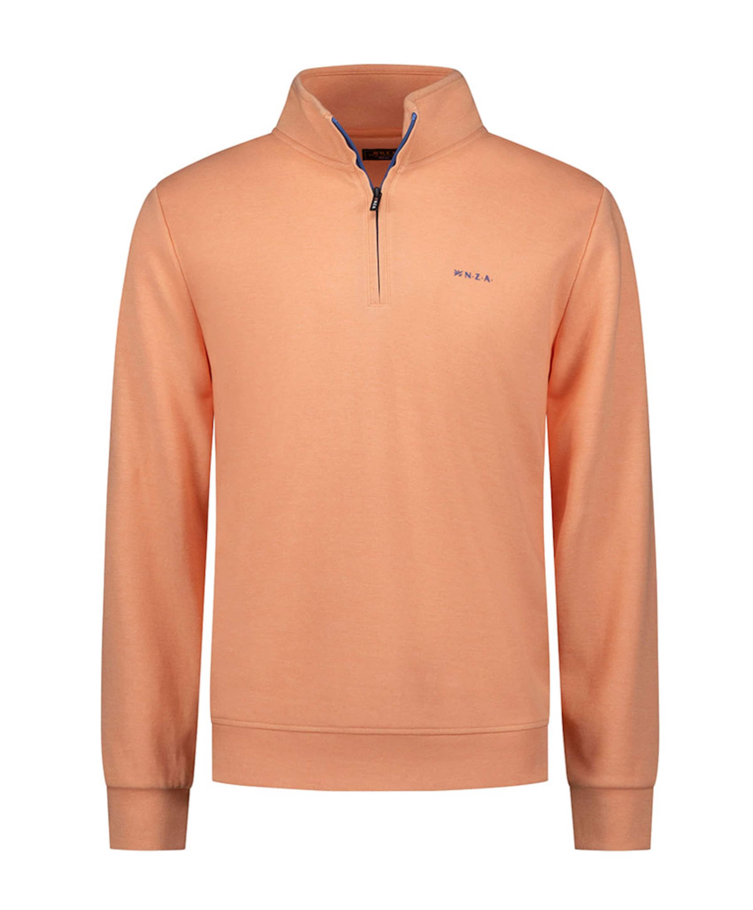 Heren trui met rits oranje