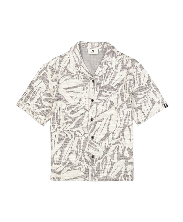 Jongens overhemd korte mouw grijs