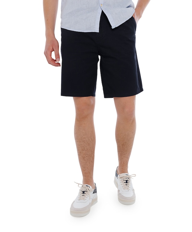 STUART - Cotton-blend twill shorts korte broek blauw