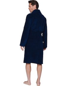 Heren ochtendjas blauw