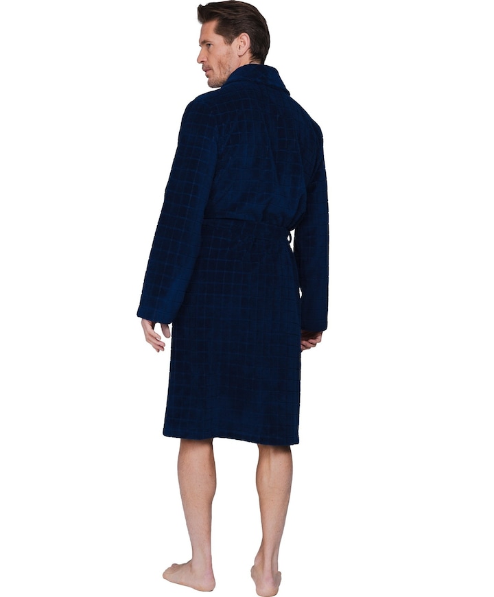 Heren ochtendjas blauw
