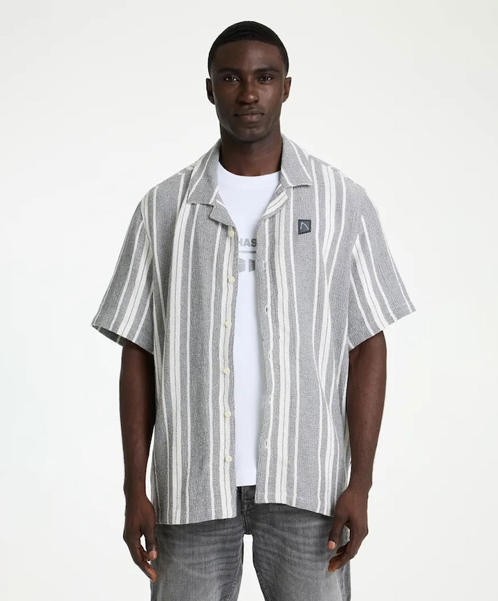 Heren overshirt grijs