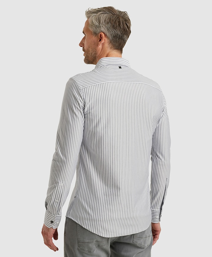 Heren overhemd lange mouw blauw