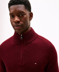 Trui met rits bordeaux