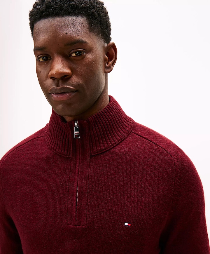 Trui met rits bordeaux