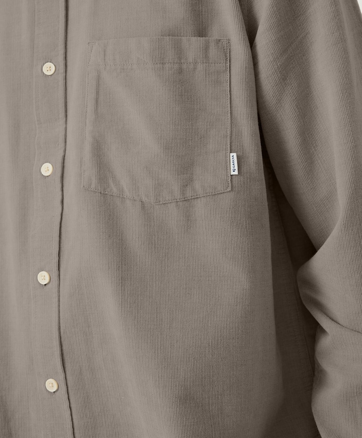 Heren overhemd lange mouw beige